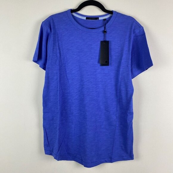 Greyson Alpha Slub T Shirt Mens Medium Cobalt Blue Cotton Short Sleeve Crew Neck - Picture 1 of 10